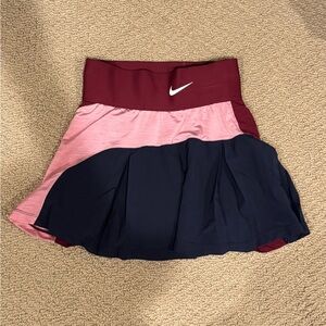 Nike Red and Pink Tennis Skirt